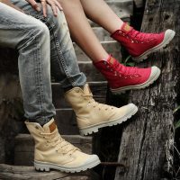 KDBROTHER卡丹兄弟 秋冬季马丁靴 男士军靴子 帆布鞋 高帮工装鞋 英伦高邦休闲鞋 4色2款可选