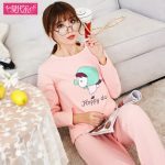 莫代尔 睡衣女秋长袖纯棉家居服套装卡通春秋季可外穿宽松休闲女士居家服 5款可选