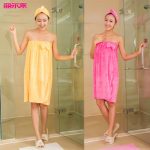 丽尔家 新款干发帽浴裙+浴帽套装百变可穿女浴巾强吸水加大毛巾浴袍 多色可选