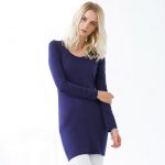 英子著衣 中长款女式秋冬长袖加绒加厚打底衫 莫代尔棉舒适包臀t恤连衣裙 2款多色可选