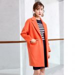 莉莉的 毛呢外套2017秋冬新款女装长袖中长款宽松时尚茧型呢子大衣 4色可选