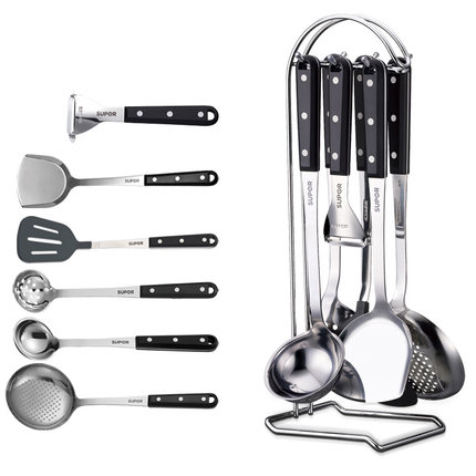 SUPOR苏泊尔 锅铲套装 不锈钢铲勺汤勺炒菜铲子厨具套装七件套