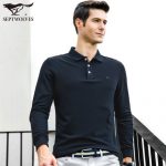 Septwolves七匹狼 男装长袖T恤 2017秋季新款男士纯棉翻领中年爸爸polo衫休闲 多色可选