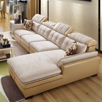 林氏木业 布艺沙发现代简约大小户型客厅转角皮布沙发组合家具2040 多款可选