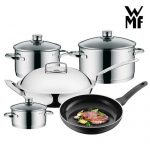 德国WMF福腾宝 不锈钢汤锅炖锅平底锅少油烟炒锅锅具套装4件套 +赠煎锅
