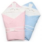 Purcotton全棉时代 婴儿针织抱被 新生儿宝宝包被加厚 90x90cm 七色可选