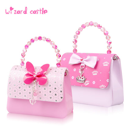 精灵城堡 儿童包包公主斜挎包儿童生日礼物小女孩包包时尚女童包包