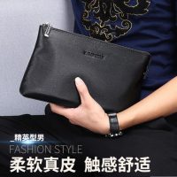 法兰穆勒 男士真皮手包大容量手拿包信封包商务休闲软皮男包手抓包