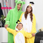 KUKABCN 连体睡衣秋冬季法兰绒男女情侣可爱卡通动物家居服亲子装 多款可选