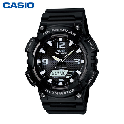 Casio卡西欧 AQ-S810W/S810WC运动防水石英表男表数字双显夜光时尚手表