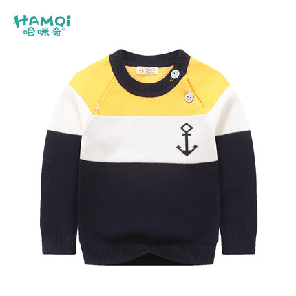 哈咪奇 男宝宝毛衣婴儿春秋毛衫男童长袖套头针织衫1-2-3-4岁韩版童装