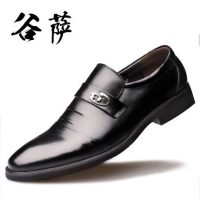 谷萨 冬季男士皮鞋加绒真皮爸爸鞋尖头牛皮正装商务男鞋休闲英伦 10款可选