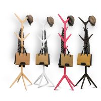 木马人 简易实木质落地衣帽架 客厅卧室挂衣架衣服收纳架 4色可选