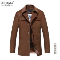 爱尔马 中年男士羊毛呢大衣正品男装时尚风衣休闲加厚呢子外套 4款可选