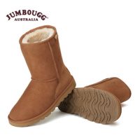 JUMBOUGG 澳洲羊皮毛一体雪地靴女靴中筒靴加厚冬季保暖防滑靴子5025 十色可选