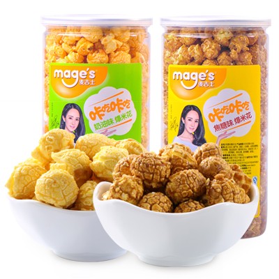 mage’s麦吉士 咔吃爆米花150g 玉米奶油味/焦糖味 罐装 休闲零食膨化食品 杨幂代言