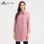 珂曼 专柜同款羊毛大衣女中长款毛呢外套加厚宽松韩版纯色双排扣K16D581DD1