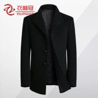 衣林冠 2016秋冬新款男装中青年羊毛呢大衣商务休闲男士夹克外套爸爸装潮 2色可选