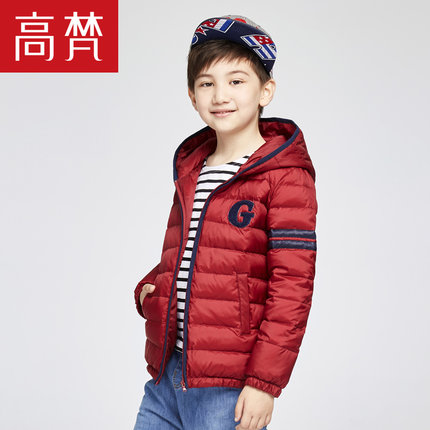 高梵 2016冬装新款童装中大童连帽儿童羽绒服加厚保暖男童短款外套