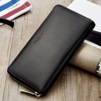 Pierre Cardin皮尔卡丹 男士手包真皮钱包拉链长款手抓多卡位简约青年纯牛皮手拿包