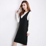 樱思 2017春装新款韩版中长款针织吊带背心裙打底毛衣裙修身显瘦 4色可选