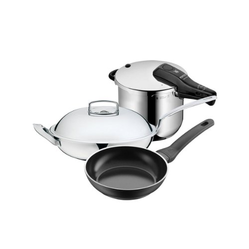 WMF福腾宝 德国厨房套装 压力锅快易锅6.5L+中华炒锅28cm+煎锅平底锅24cm