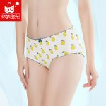 怀梦时光 中腰性感提臀可爱少女士内裤女纯棉裆部学生棉质面料三角裤4条装 12款可选