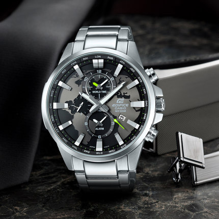 Casio卡西欧 Edifice金属系列 男士手表 商务防水真皮指针石英表男表EFR-303L/304D