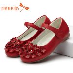 红蜻蜓 2017春季新款女童皮鞋 童鞋 韩版儿童休闲鞋 单鞋 公主鞋 4色可选