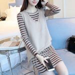 甜蔻 2017春装新款流苏韩版针织衫女套头背心裙中长款毛衣套装裙两件套 5色可选