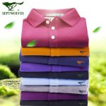 Septwolves七匹狼 长袖T恤 男士翻领2017秋季新款纯棉t恤 中年Polo衫纯色男装