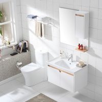 心海伽蓝 实木浴室柜组合 现代简约卫浴柜洗脸盆吊柜卫生间洗手盆