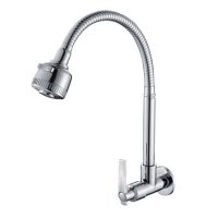 OSCADN奥斯凯丹 1518全铜单冷厨房洗菜盆水龙头万向管入墙式水龙头水槽拖把池龙头旋转 多款可选