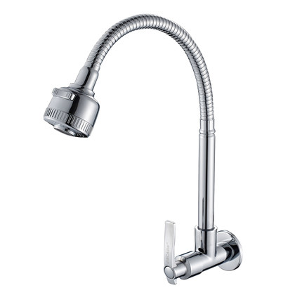 OSCADN奥斯凯丹 1518全铜单冷厨房洗菜盆水龙头万向管入墙式水龙头水槽拖把池龙头旋转