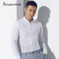 Artsdon阿仕顿 春季新品纯色亚麻长袖衬衫 商务休闲简约修身款衬衣 多色可选