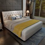 芝华仕 Enlanda爱蒙 双人床 进口头层牛皮 带箱体气压床 自带排骨架 1.8*2.0米 米白色C008