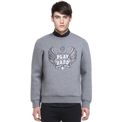 Trendiano 男式 春装潮圆领套头刺绣修身卫衣外套 3151040110