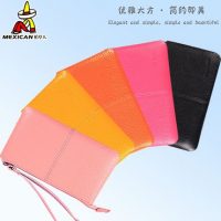 Mexican稻草人 头层牛皮钱包女包长款拉链真皮钱夹多功能零钱手机袋 5色可选