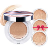 植美村 气垫bb霜女遮瑕护肤裸妆保湿隔离非美白补水懒人CC霜粉底液15g+替换装3个