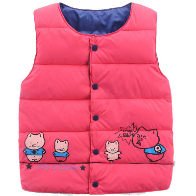 眼镜狗 新款儿童秋冬羽绒棉马甲男童女童百搭加厚保暖背心宝宝棉衣内胆棉