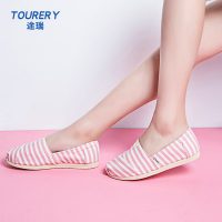 途瑞 2017春夏款布鞋女休闲韩版学生百搭平底老北京一脚蹬懒人帆布鞋女