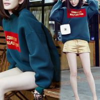 2017新品明星同款学院风宽松大码秋冬加绒纯棉韩版笑脸圆领卫衣女