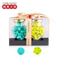 CandyMaster糖果大师 手工糖果浪漫精致白色情人节爱心对瓶礼盒140g