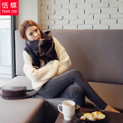 恬蝶 高腰牛仔裤女九分裤春装2017春夏季新款修身显瘦小脚长裤铅笔裤子