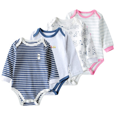 吉吉莉莉 新生儿男女宝宝连体衣纯棉长袖包屁爬服三角哈衣婴儿春秋