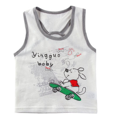 婴国宝贝 夏季透气清爽可爱儿童背心男童背心婴儿背心童装