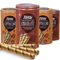 NITCHI妮趣 印尼进口零食夹心威化卷心酥巧克力威化小吃食品蛋卷饼干330g