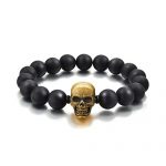 周生生 黄金(足金)Noir系列骷髅头手链 88101b 小版 17粒