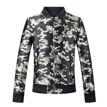 太平鸟 男装 夹克衫 修身棒球领茄克 韩版拉链外套 B1BC52103