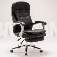 八九间 电脑椅老板椅 可躺办公椅子 靠背椅座椅转椅 可躺版PU款 黑色